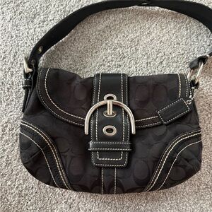 Coach Black and Silver Shoulder Bag